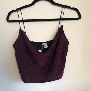 Sparkle burgundy crop top